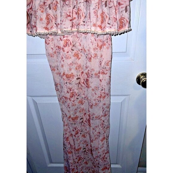 La Maison TALULAH The Faithfull Maxi Dress Floral Pearl Detail Spaghetti Sz S - Picture 6 of 16